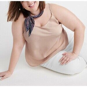 NWT New Ryllace 16 Silk Blouse Cami Blush Pink Tank Camisole Top Plus Adjustable